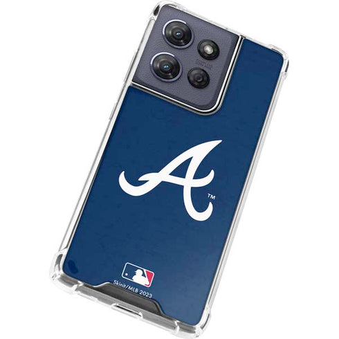 MLB Atlanta Braves - Solid Distressed Moto G Play 5G (2025) Clear Case